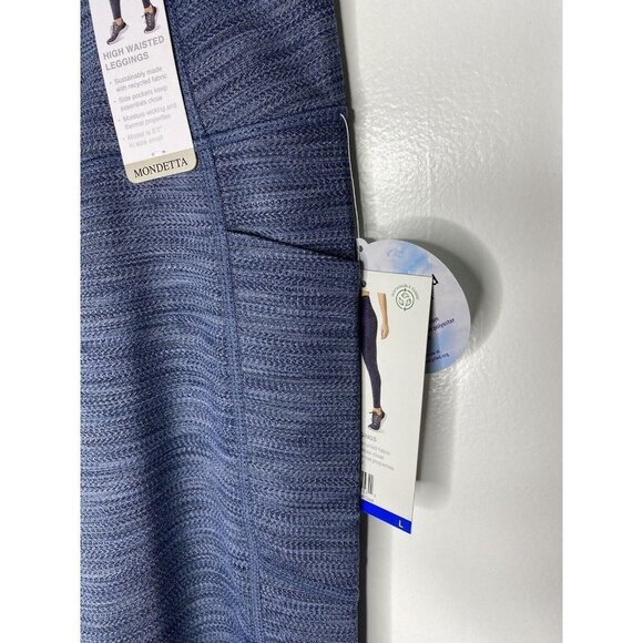 Mondetta Womens Large Blue Performance Luxury High‎ Waisted Full Length Leggings - Picture 3 of 10